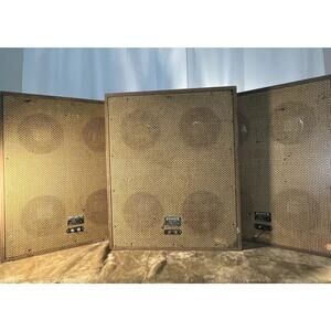 Vintage 70's Lot of 3 MCM Sonics Thin Profile AS-61 Walnut Stereo 2 Way Speakers
